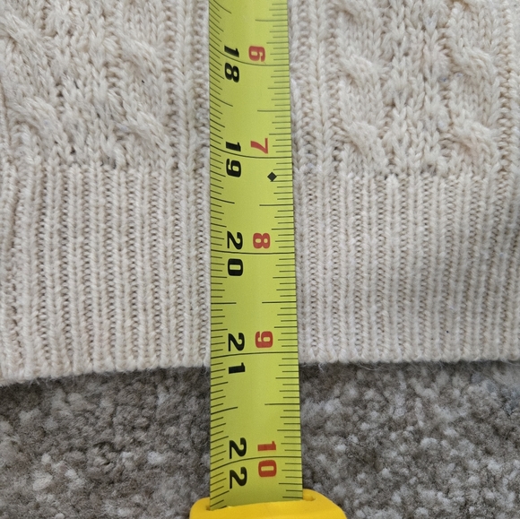 Oak And Fort Light Cream Cable Knit Cardigian - Picture 7 of 7